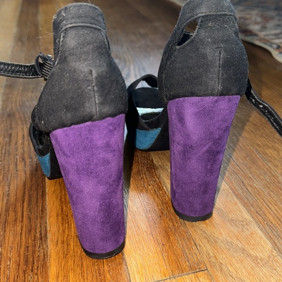 Trendy color block platform heels - Picture 3 of 6